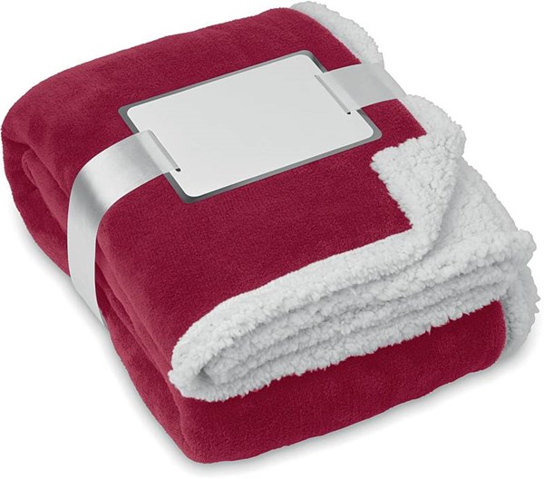 Obrázky: Vínová fleecová deka s podšitím a komplimentkou
