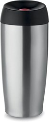 Obrázky: Dvouplášťový stříbrný termohrnek 400 ml s víčkem