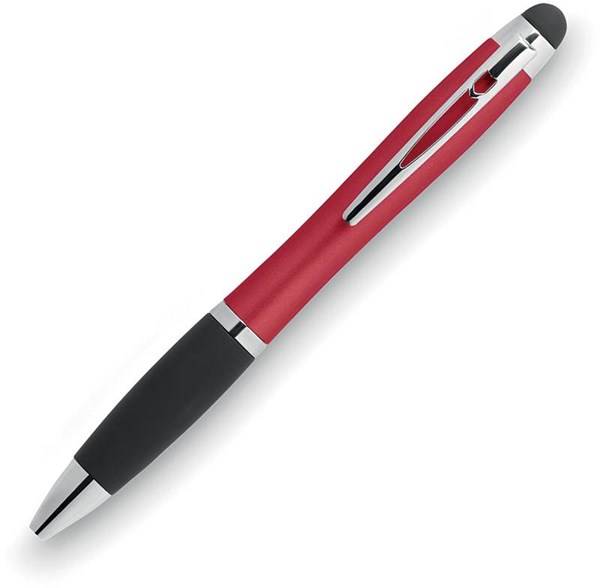 Obrázky: Červeno-černé kul. pero se stylusem,podsvíc. logo