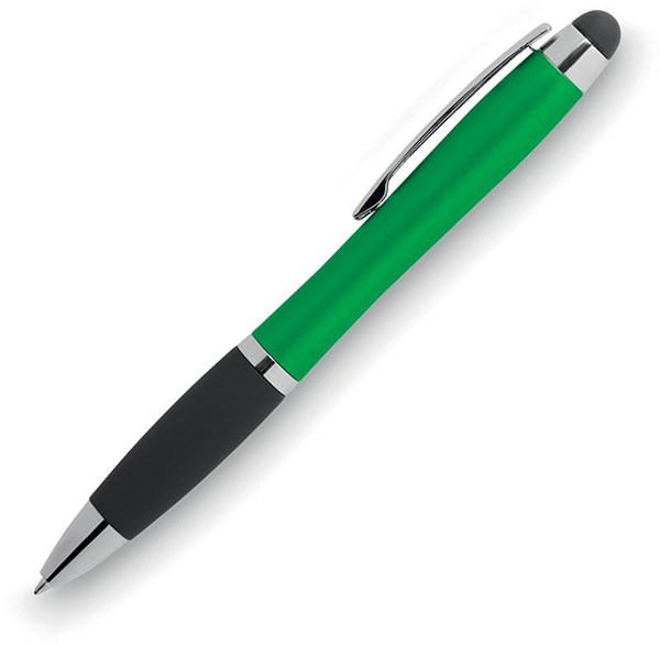 Obrázky: Zeleno-černé kul. pero se stylusem, podsvíc. logo, Obrázek 2