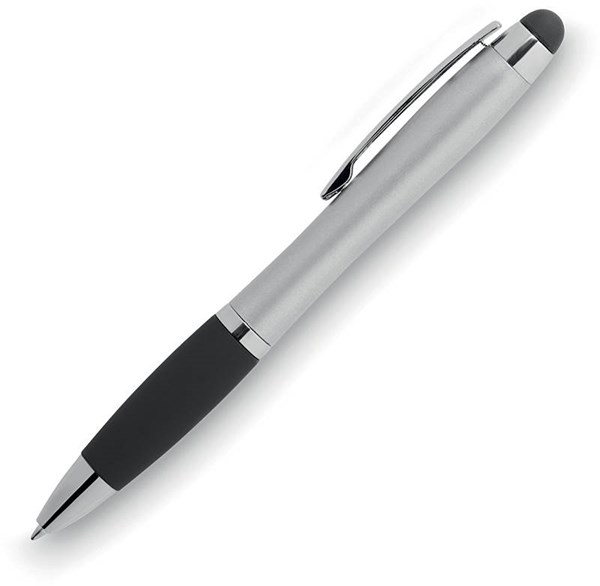 Obrázky: Stříbrno-černé kul.pero se stylusem, podsvíc. logo, Obrázek 2