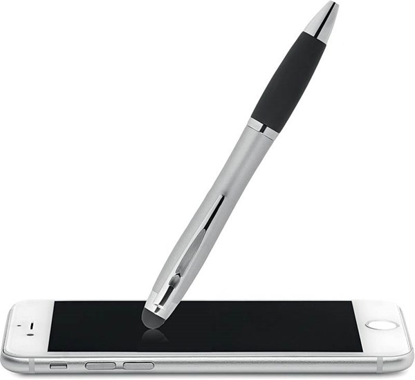Obrázky: Stříbrno-černé kul.pero se stylusem, podsvíc. logo, Obrázek 5