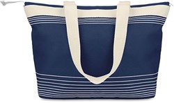 Obrázky: Modrá proužkovaná plátěná taška