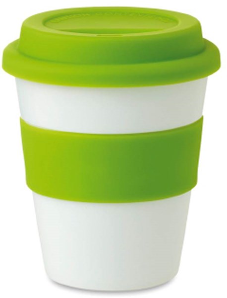 Obrázky: Plastový pohár se zeleným víčkem a úchopem