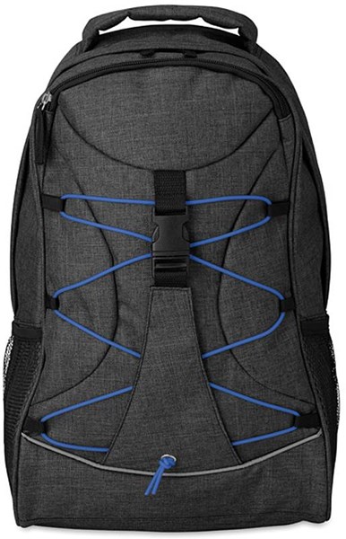 Obrázky: Černý batoh s modrými reflexními šňůrkami