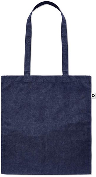 Obrázky: Modrá melírovaná nákupní taška s dlouhými uchy, 140g/m2, Obrázek 2