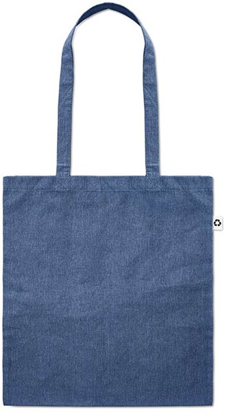 Obrázky: Sv. modrá melírovaná nákupní taška s dlouhými uchy, 140g/m2, Obrázek 2