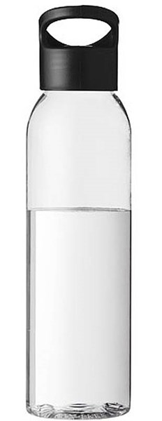 Obrázky: Transparentní láhev s černým víčkem, 650 ml, Obrázek 3