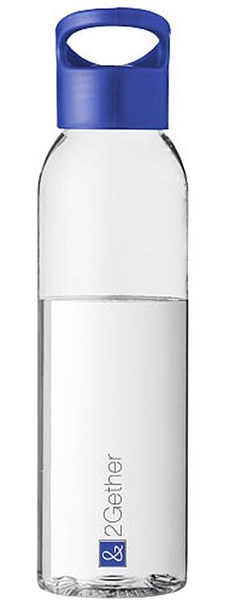 Obrázky: Transparentní láhev s modrým víčkem, 650 ml, Obrázek 4