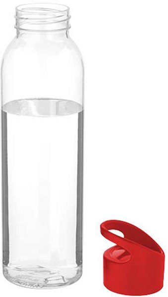 Obrázky: Transparentní láhev s červeným víčkem, 650 ml, Obrázek 2