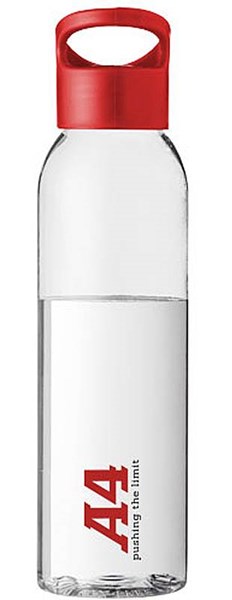 Obrázky: Transparentní láhev s červeným víčkem, 650 ml, Obrázek 4
