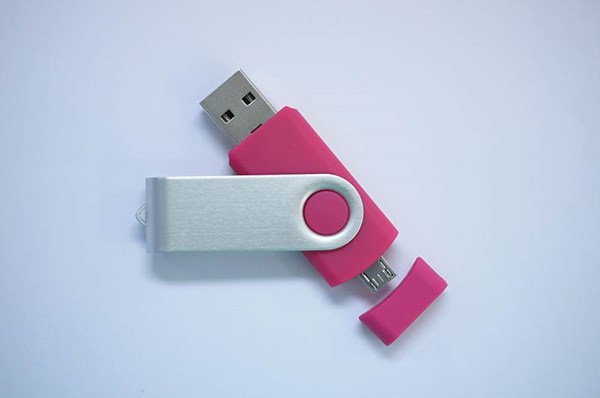 Obrázky: ROTATE  OTG flash disk 1GB s mikro USB, růžový