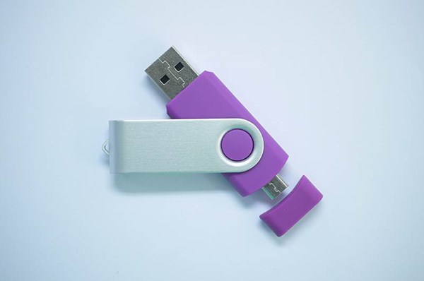 Obrázky: ROTATE  OTG flash disk 1GB s mikro USB, fialový