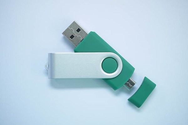 Obrázky: ROTATE  OTG flash disk 2GB s mikro USB, zelený
