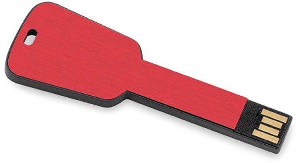 Obrázky: Keyflash červený hliník.flash disk tvaru klíče 4GB