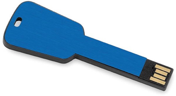 Obrázky: Keyflash modrý hliník. flash disk tvaru klíče 4GB
