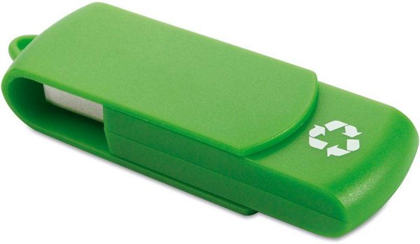 Obrázky: Recycloflash zelená otočný USB disk 4GB