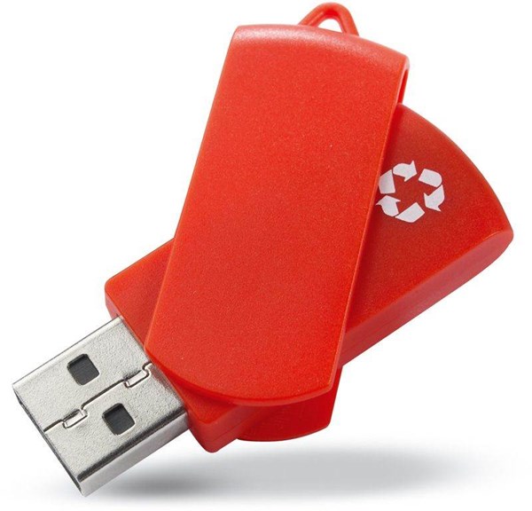Obrázky: Recycloflash oranžový otočný USB disk 4GB