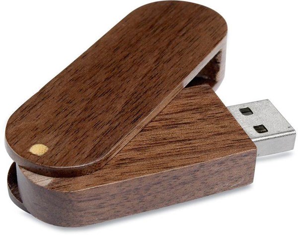 Obrázky: Oválný Woody USB disk 4GB, tmavé dřevo, Obrázek 2