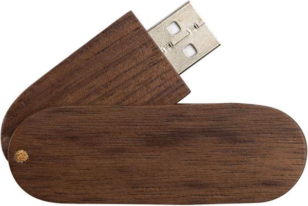 Obrázky: Oválný Woody USB disk 4GB, tmavé dřevo, Obrázek 3