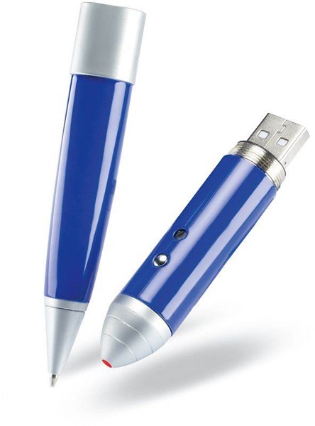 Obrázky: Datalaser modrý USB flash disk,laser+kul.pero 4GB, Obrázek 3