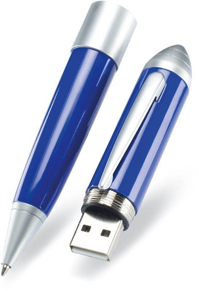 Obrázky: Datalaser modrý USB flash disk,laser+kul.pero 4GB, Obrázek 5