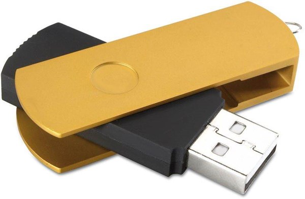 Obrázky: Metalflash zlatý hliníkový rotační USB disk 4GB