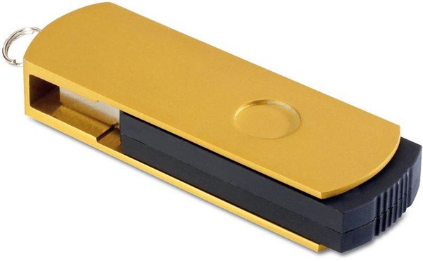 Obrázky: Metalflash zlatý hliníkový rotační USB disk 4GB, Obrázek 2