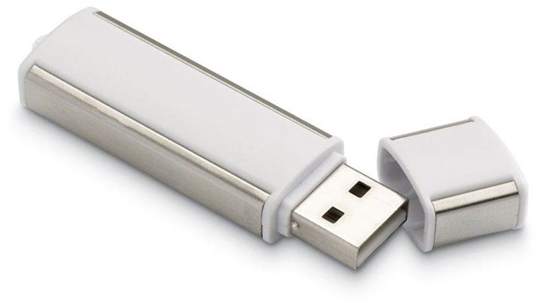 Obrázky: Lineaflash bílo-stříbrný USB disk s uzávěrem 4GB, Obrázek 2