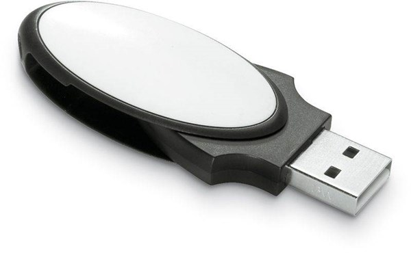 Obrázky: Lumitech oválný černý USB flash disk 4GB