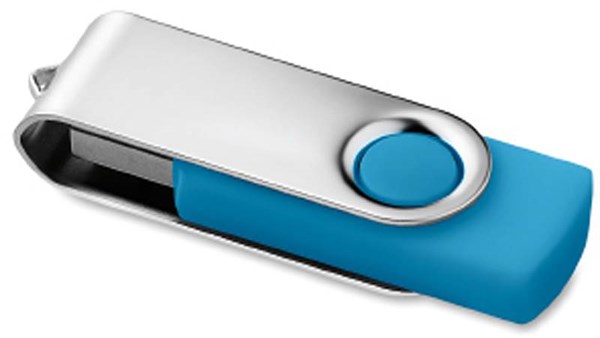 Obrázky: Twister Techmate tyrkysovo-stříbrný USB disk 4GB, Obrázek 2