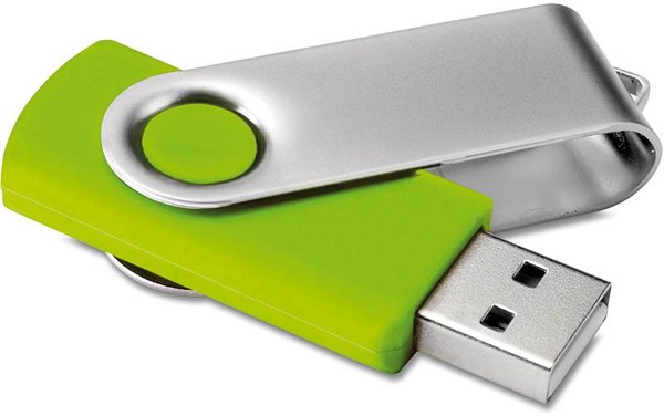 Obrázky: Twister Techmate limetkovo-stříbrný USB disk 4GB