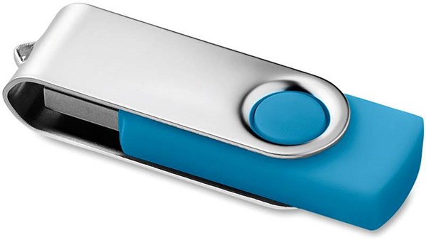 Obrázky: Twister Techmate tyrkysovo-stříbrný USB disk 4GB