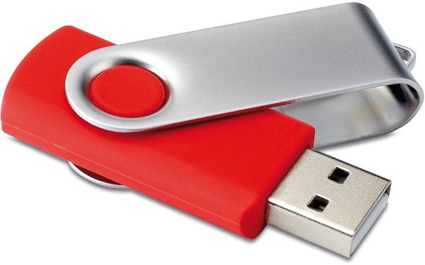 Obrázky: Twister Techmate červeno-stříbrný USB disk 4GB