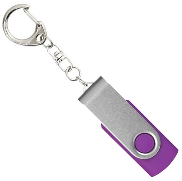 Obrázky: Twister stříb.-fialový USB flash disk,přívěsek,4GB