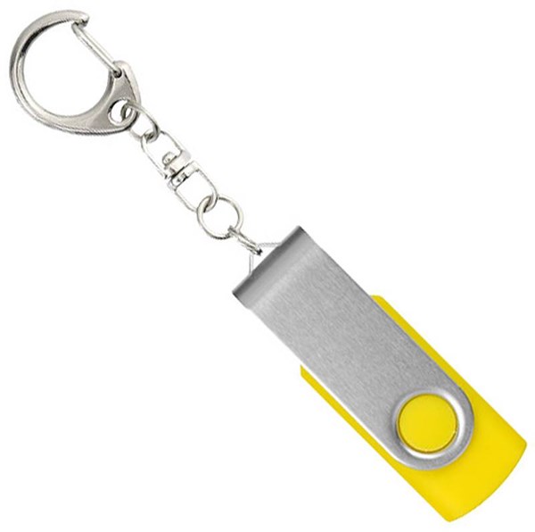 Obrázky: Twister stříbr.-žlutý USB flash disk,přívěsek,4GB