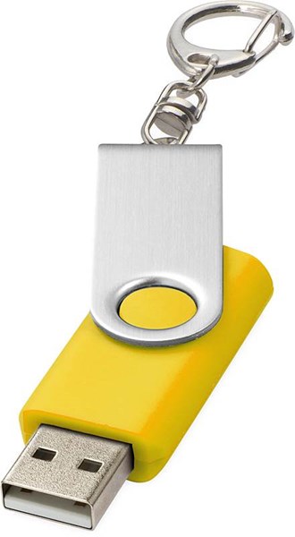 Obrázky: Twister stříbr.-žlutý USB flash disk,přívěsek,4GB, Obrázek 2