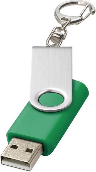 Obrázky: Twister stříbr.-zelený USB flash disk,přívěsek,4GB, Obrázek 2