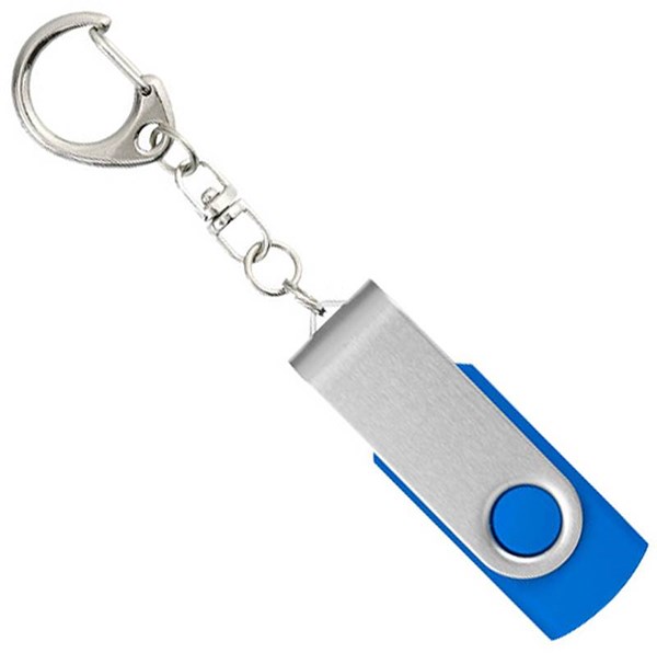Obrázky: Twister stříbr.-sv. modrý USB flash disk,přívěsek,4GB