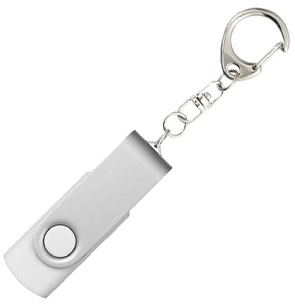 Obrázky: Twister stříbr.-bílý USB flash disk,přívěsek,4GB, Obrázek 2