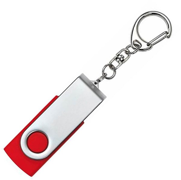 Obrázky: Twister stř.-červený USB flash disk,přívěsek,4GB