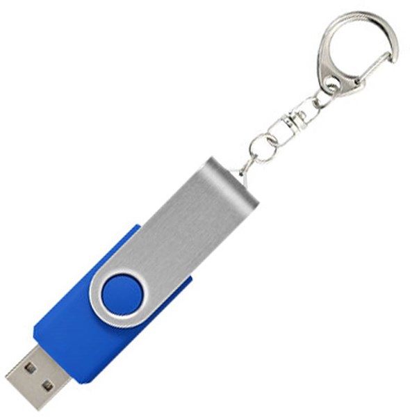 Obrázky: Twister stříbr.-stř. modrý USB flash disk,přívěsek,4GB