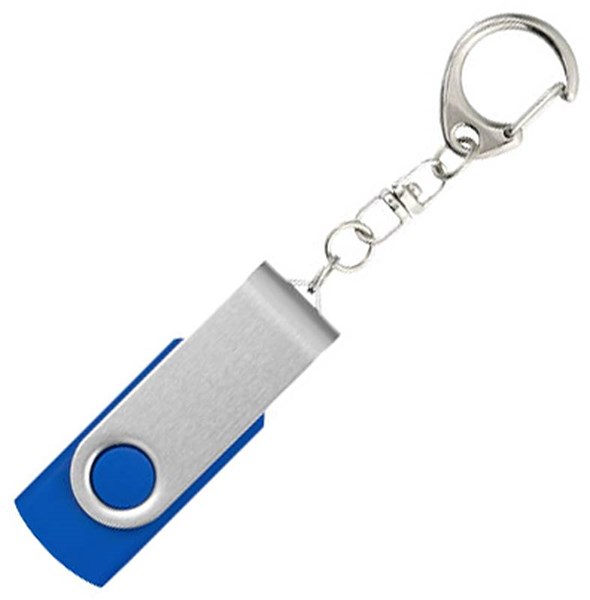 Obrázky: Twister stříbr.-stř. modrý USB flash disk,přívěsek,4GB, Obrázek 2