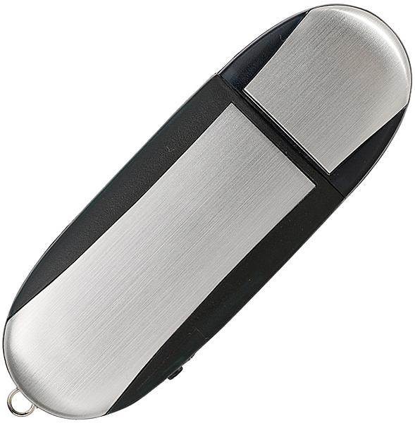 Obrázky: Memory stříbrno-černý USB flash disk, krytka  4GB, Obrázek 2