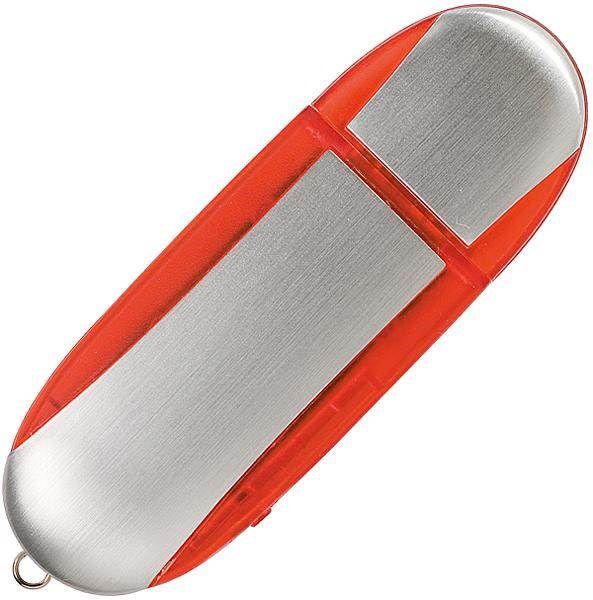 Obrázky: Memory stříbrno-červený USB flash disk, krytka 4GB, Obrázek 2