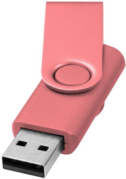Obrázky: Twister metal růžový USB flash disk, 4GB