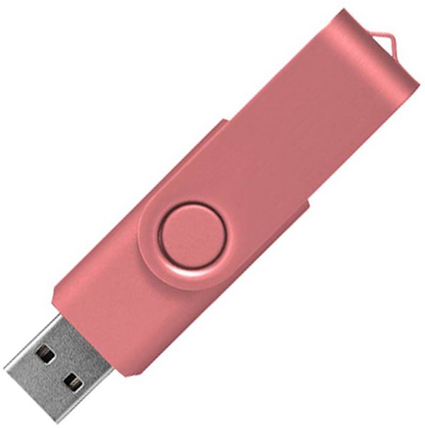Obrázky: Twister metal růžový USB flash disk, 4GB, Obrázek 3