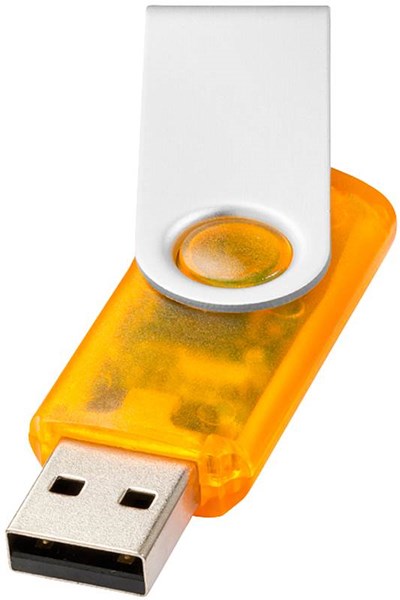 Obrázky: Twister metal transpar.oranžový USB flash disk 4GB