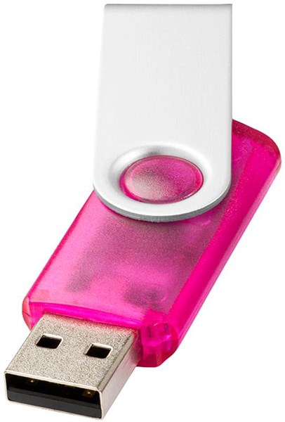 Obrázky: Twister metal transpar. růžový USB flash disk 4GB