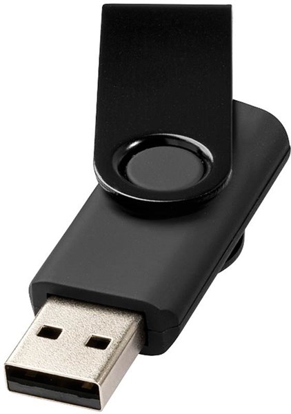 Obrázky: Twister metal černý USB flash disk, 4GB